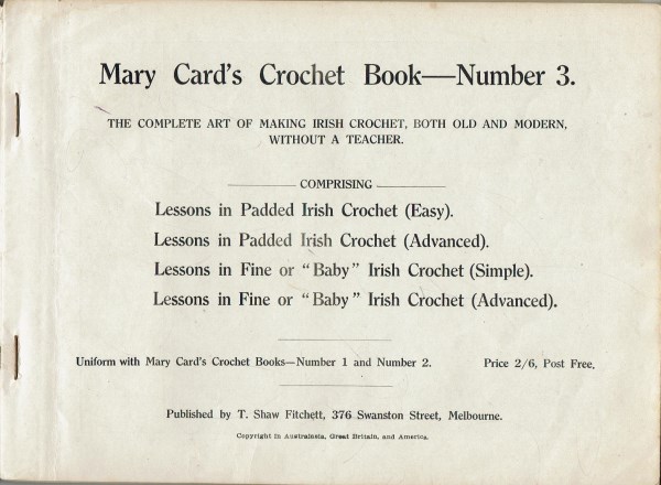 Irish Crochet Book no.3 title